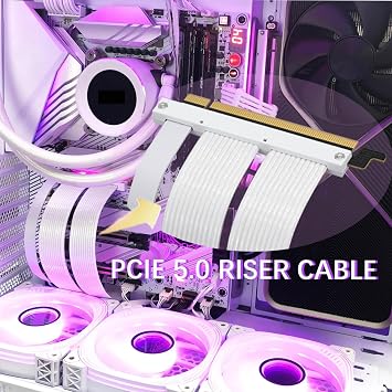 Formulamod Vertical GPU Mounting Kit, PCIe 5.0 x16 Riser Cable 90 Degree with Vertical GPU Holder, Gen 5 Graphics Card Extension Cable 5.9 inch, Compatible with RTX4090,RTX5090,9070xt, rx9070 (White)