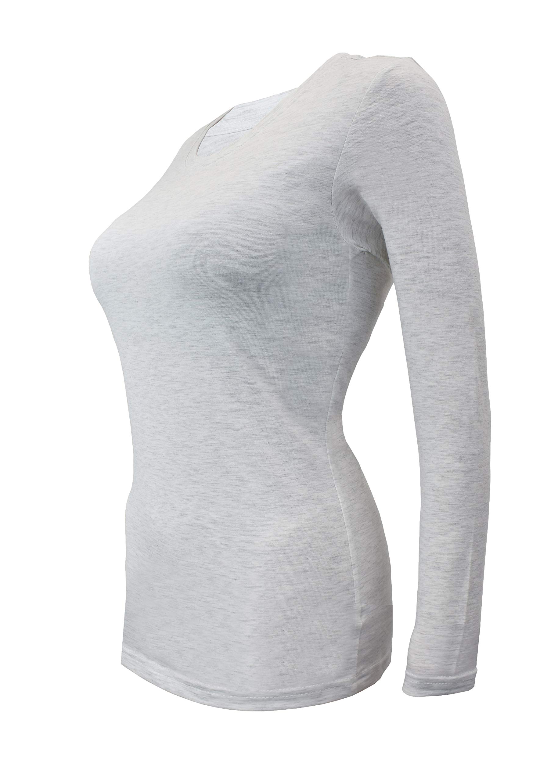 Natural Uniforms Camiseta Under Scrub de manga larga con cuello redondo para mujer, paquete de 2, paquete de 2