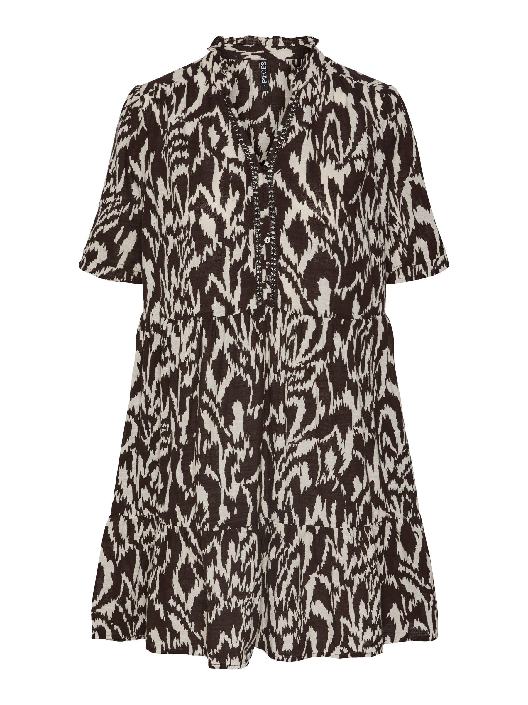 PIECES Female Mini Dress PCJEANITA, Mole/AOP: Graphic, XL