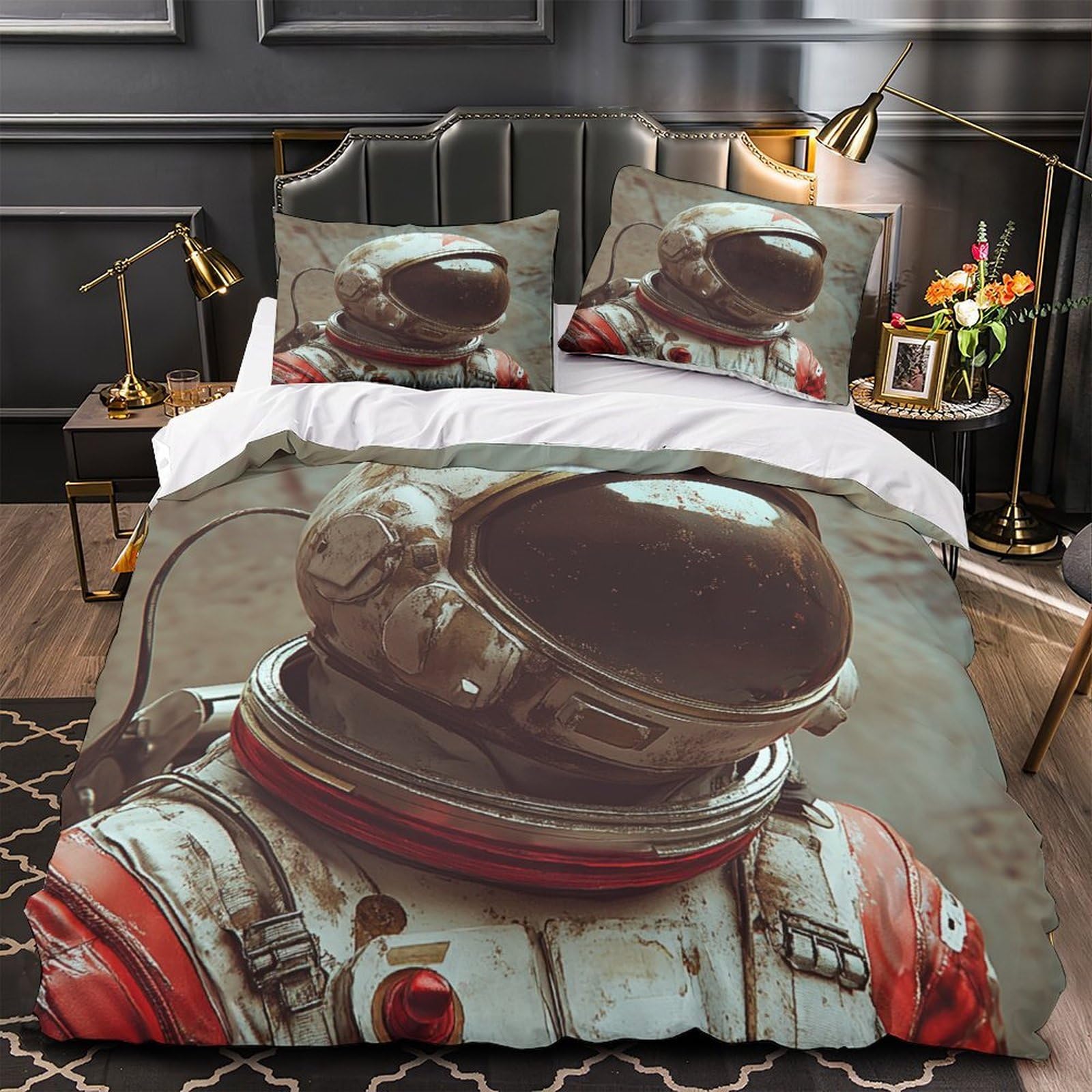 Linge de lit astronaute 3D de qualité supérieure en microfibre douce king size