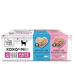 I&Love&You XOXOs Mix Pate Wet Cat Food, Variety Pack, Grain Free, Artificial Preservatives Free, 36 Ounces (Pack Of 2)