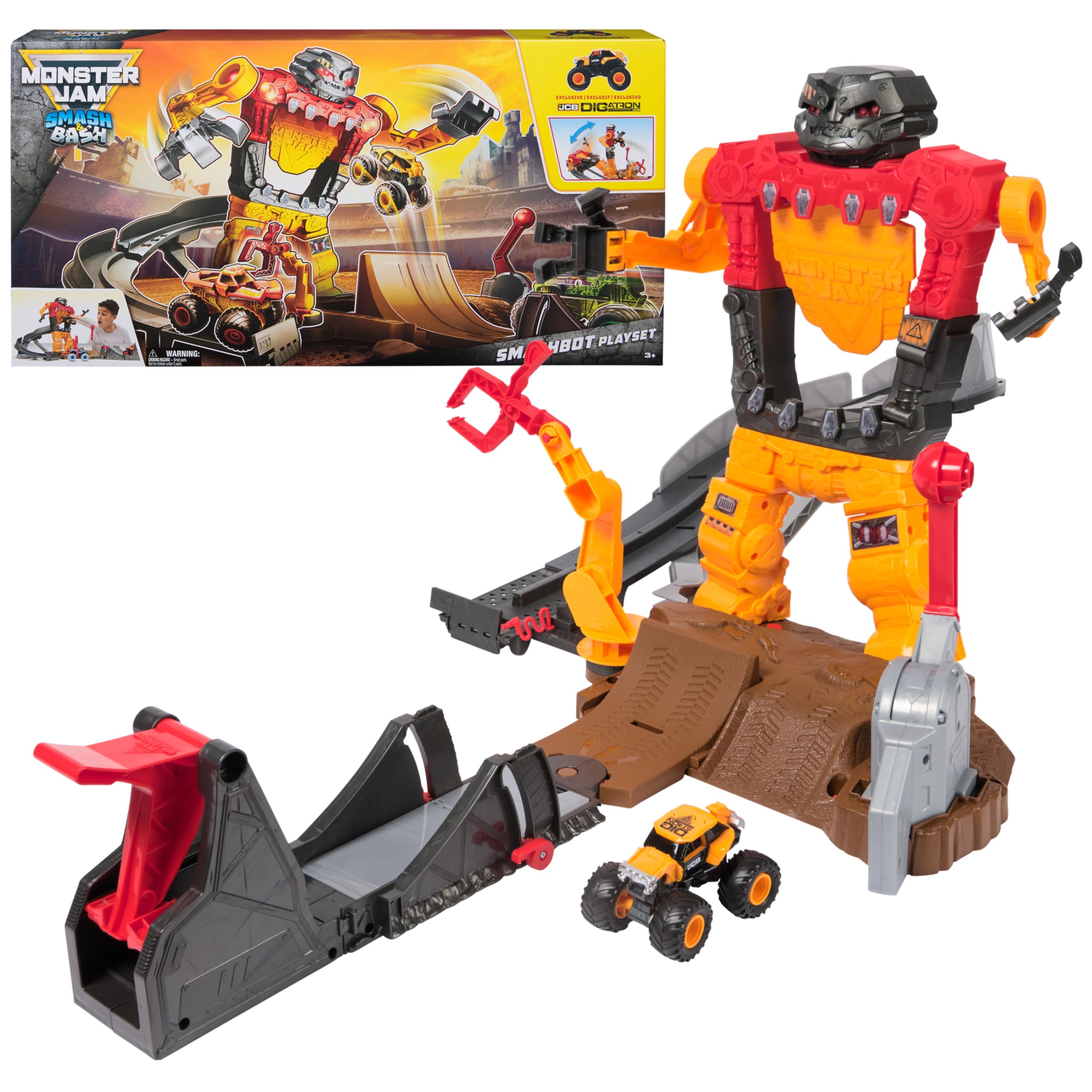 【The Rumble Monsters】SEVENブラック-ミサイルアーム- Monster Jam Smash & Bash SmashBot Playset with Launcher, Exclusive