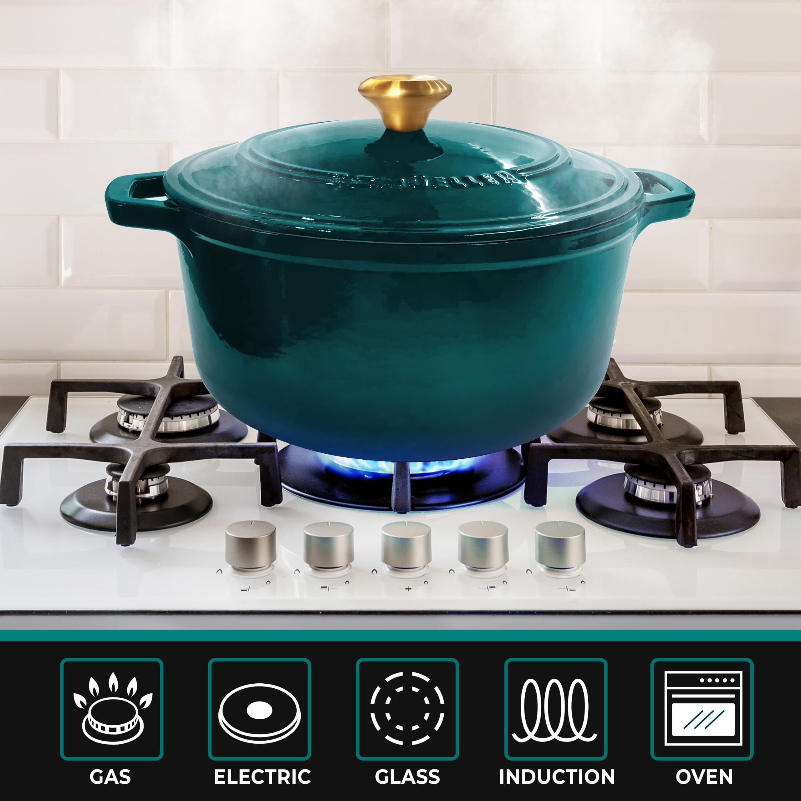 Mueller Dutch Oven - 6 Quart Cast Iron -6 Mueller Dutch Oven - 6 Quart Cast Iron -6