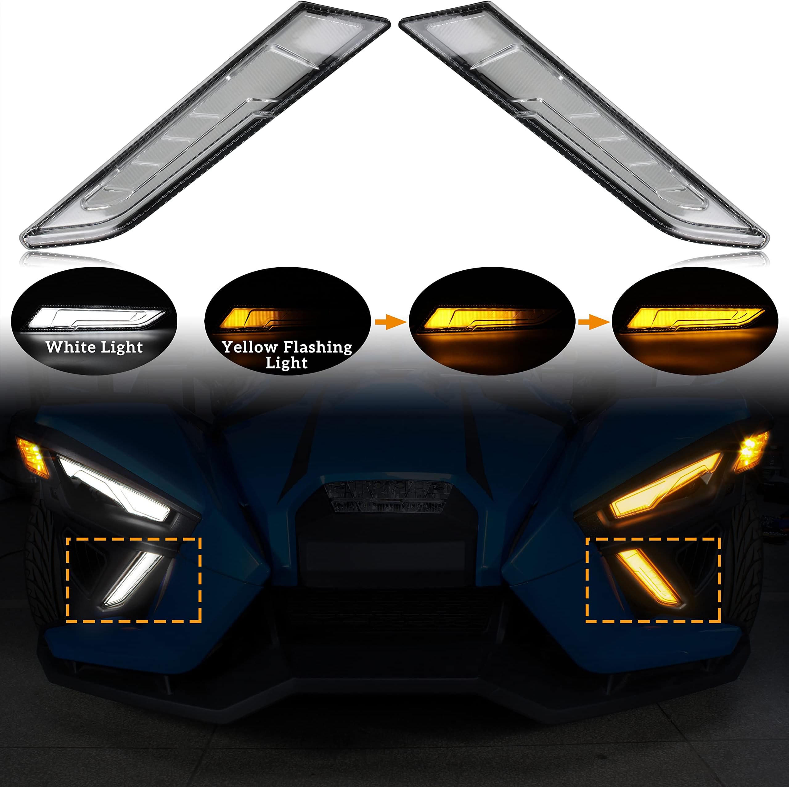 Accent Panel Light Kit for Slingshot 2020-2023, DRL Daytime Running Light Turn Light for 2020 2021 2023 Polaris Slingshot S GT R LE SL Accessories, Replacement OEM 2884606 (2PCS)