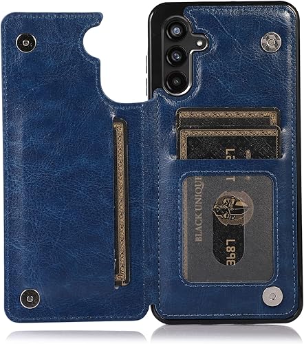 UEEBAI Funda para Samsung Galaxy A13 5GA04s, funda de piel sintética de lujo con dos cierres magnéticos ranuras para tarjetas función de atril,