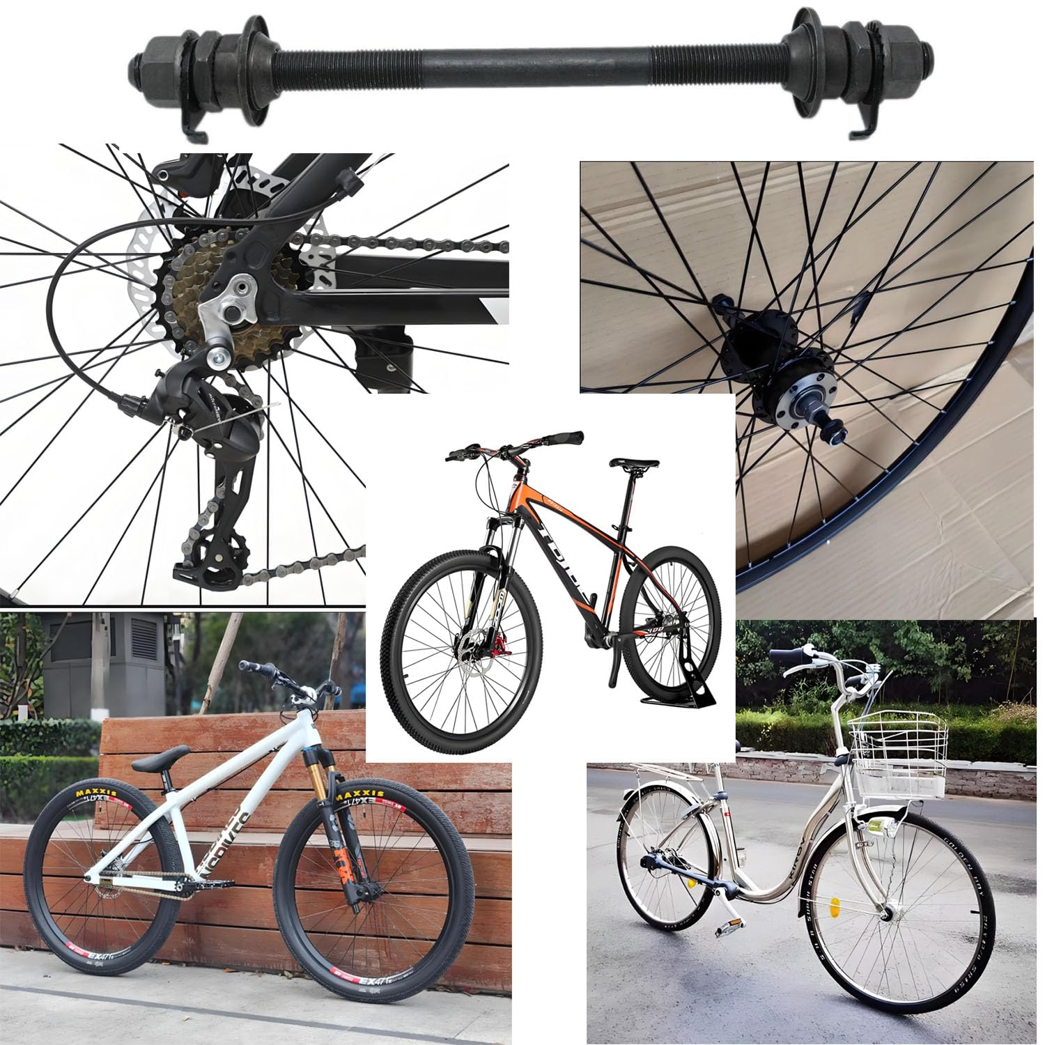 Amazon | yukata 1ピース バイクアクスル 180mm リアハブシャフト 3/8
