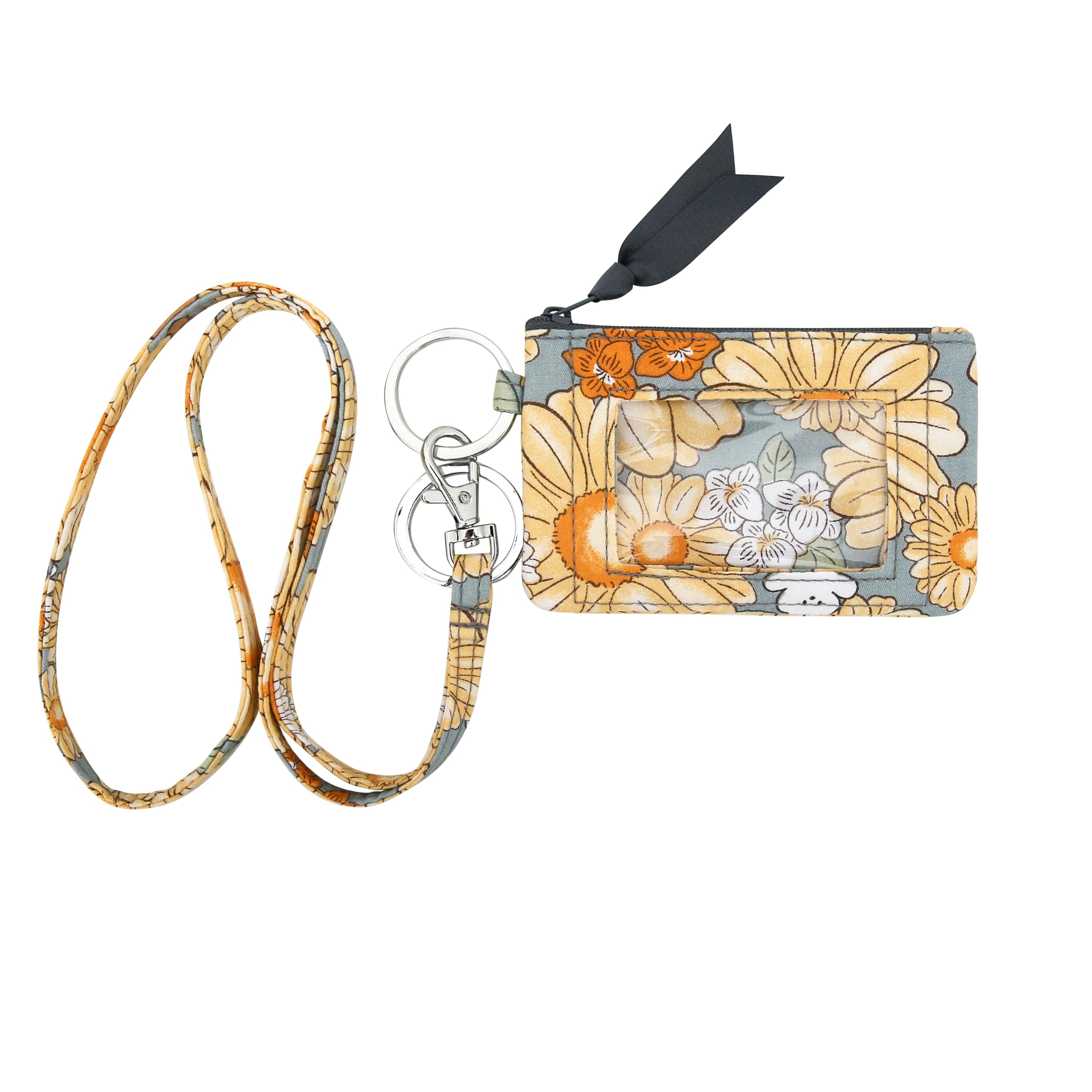 Colorful Journey Lanyard Wallet for Women Zip id case with Lanyard id Holder(38)