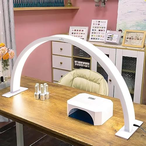 Lámpara de escritorio de uñas de media luna para profesionales, luz LED de 3360 lúmenes para uñas, lámpara de escritorio de manicura LED perfecta