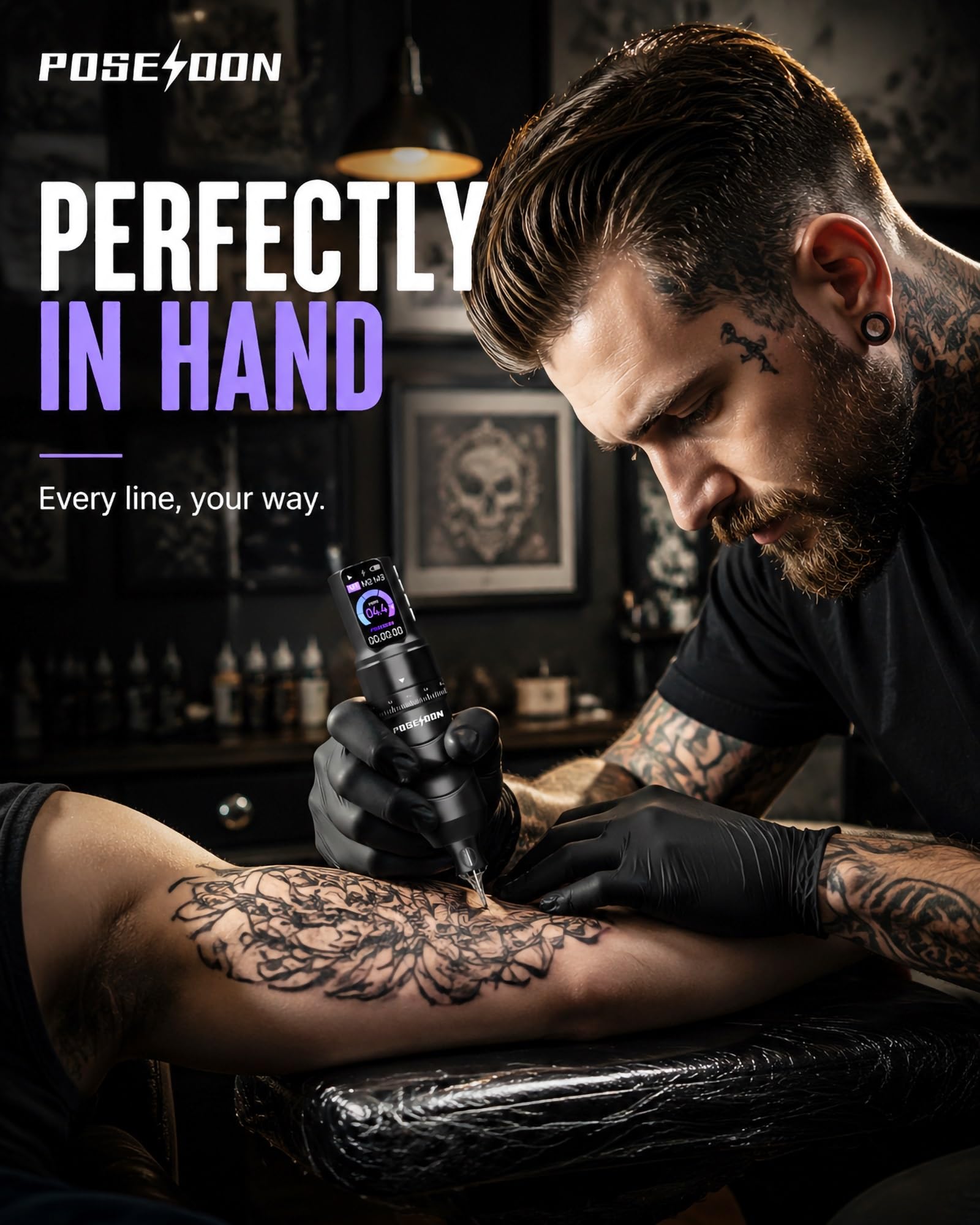 Amazon.co.jp: Poseidon Tattoo Gun Kit 2 Pcs 7 Stroke Length Tattoo