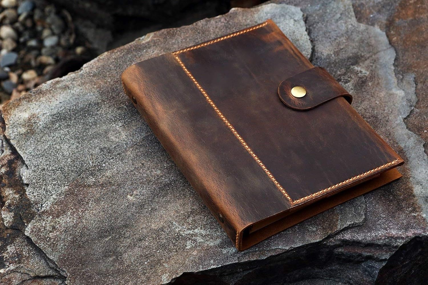 Personalized A5 Leather notebook planner/Refillable refill journal travel notebook wallets/Leather Ring Binder Portfolio cover NBA505B