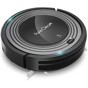 Automatic Programmable Robot Vacuum Cleaner - Robotic Auto Home Cleaning for Clean Carpet Hardwood Floor w/Self Activation and Charge Dock - Pet Hair & Allergies Friendly - PureClean PUCRC96B.5