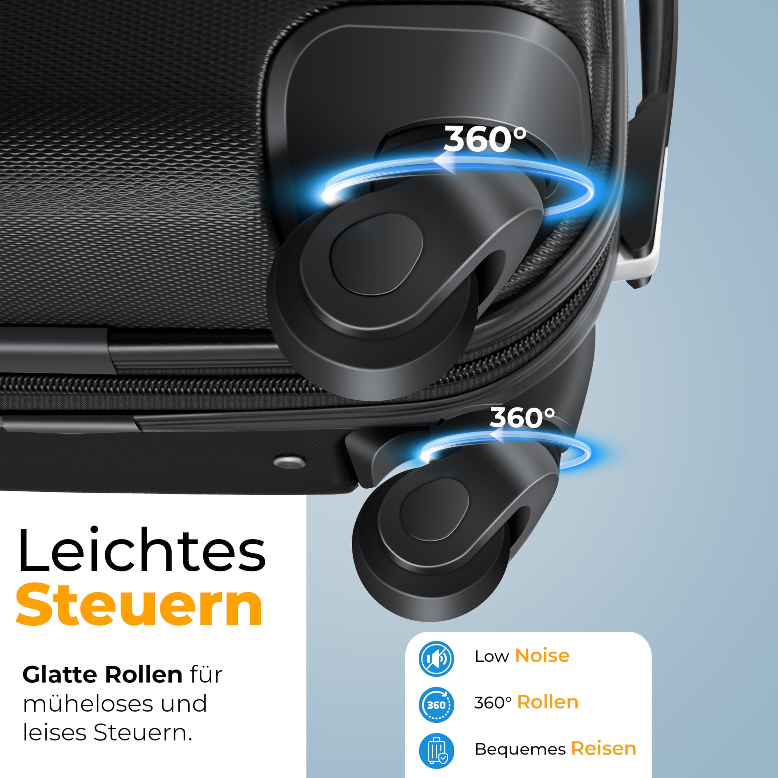 KESSER® Set de 4 valises à Coque Dure, Valise à Coque Dure, Trolley Valise INCL. Balance de Valise + étiquette de Bagage Valise à roulettes, Serrure, 4 roulettes ABS-Coque Dure, S-M-L-XL