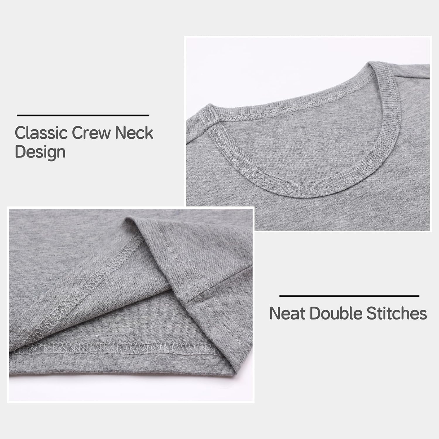 2 Pack Cotton Long Sleeve Tee Shirts Basic Crewneck T-Shirts for Boys/Girls/Toddlers Long-Sleeve T-Shirts - Image 5