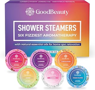 GOODBEAUTY Aromatherapy Shower Steamers-Variety Pack Of 6 Shower Bombs. Quick Dissolve Vapor Steam Tablets with Essential Oils,Shower Tablets as SPA. (MEDIUM)