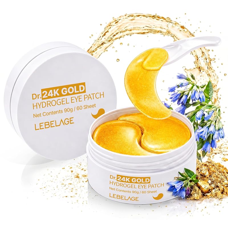LEBELAGE Máscara de Hidrogel para a Região dos Olhos com Ouro 24K, 60 unidades