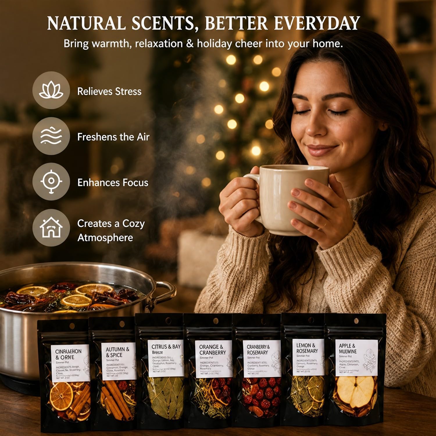 6 Pcs Simmer Pot Potpourri Mix Blends with Natural Dried Botanical