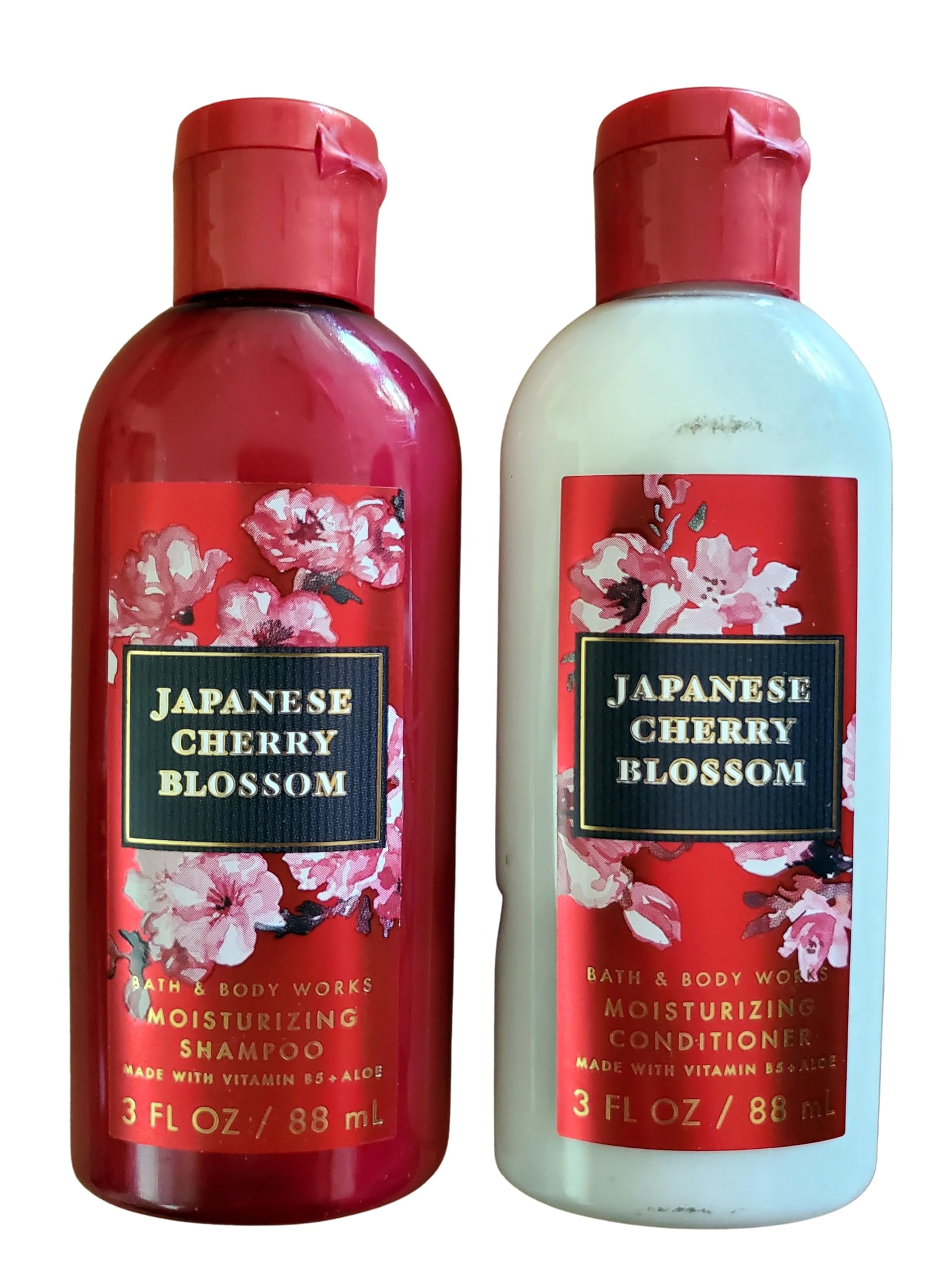 Bath and Body Works Japanese Cherry Blossom Travel Size Shampoo and Conditioner Set of 2