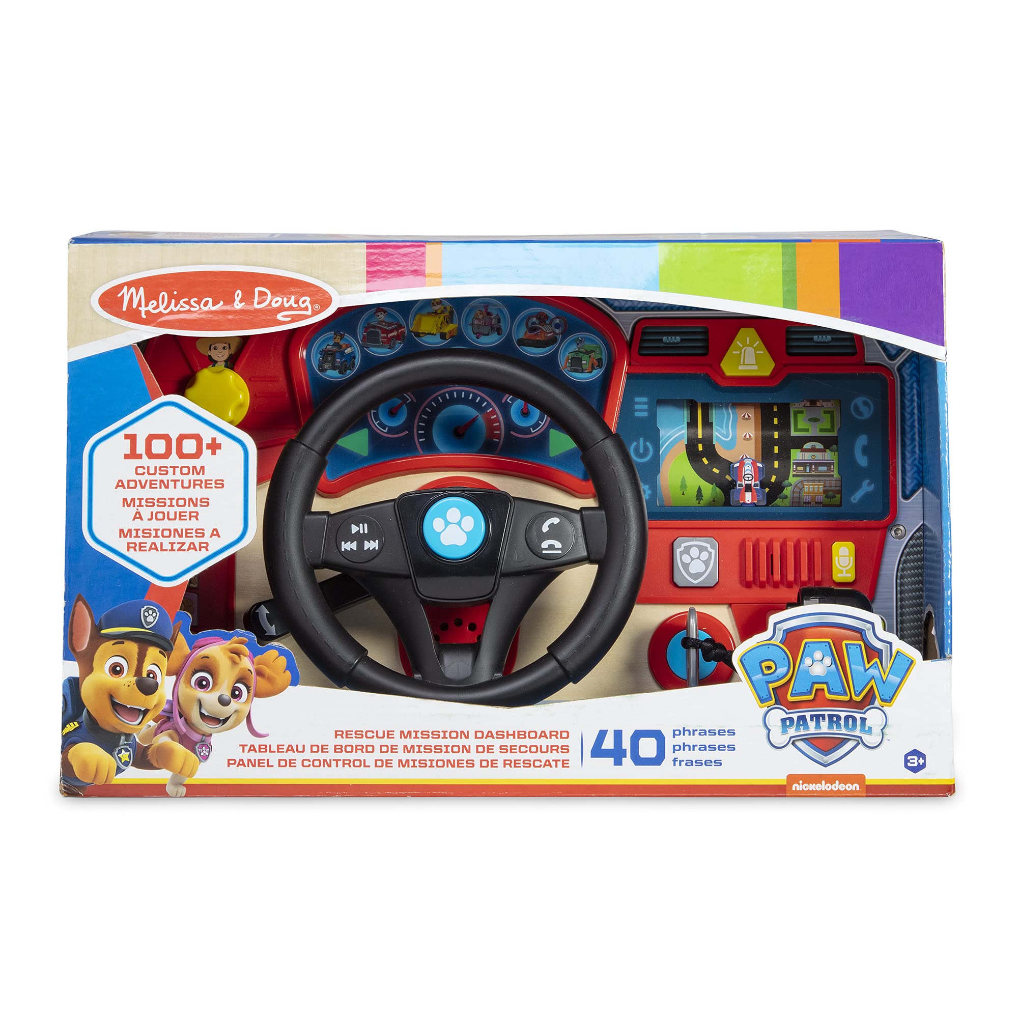 Melissa & Doug PAW Patrol Rescue Mission Wooden Dashboard - Kids Activity Board, Toddler Sensory Toys, Pretend Play Driving Toy, Paw Patrol Toys For Kids Ages 3+