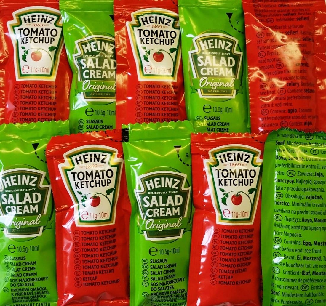 Selection ~ 12 x 11g Ketchup & 12 x 10.5g Salad Cream (24 sachets)