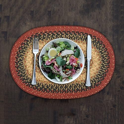 HomeSpice - Manteles individuales ovalados Highland, un juego de 6 manteles individuales prémium para usar como manteles individuales de comedor -