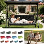 Coussins à balançoire extérieurs, 3 Siège Coussin à balançoire de porch Remplacement avec dossier, Coussins à balayer pour meubles d'extérieur, pour jardin de porcch,Patio,Coussin de banquette de jardin