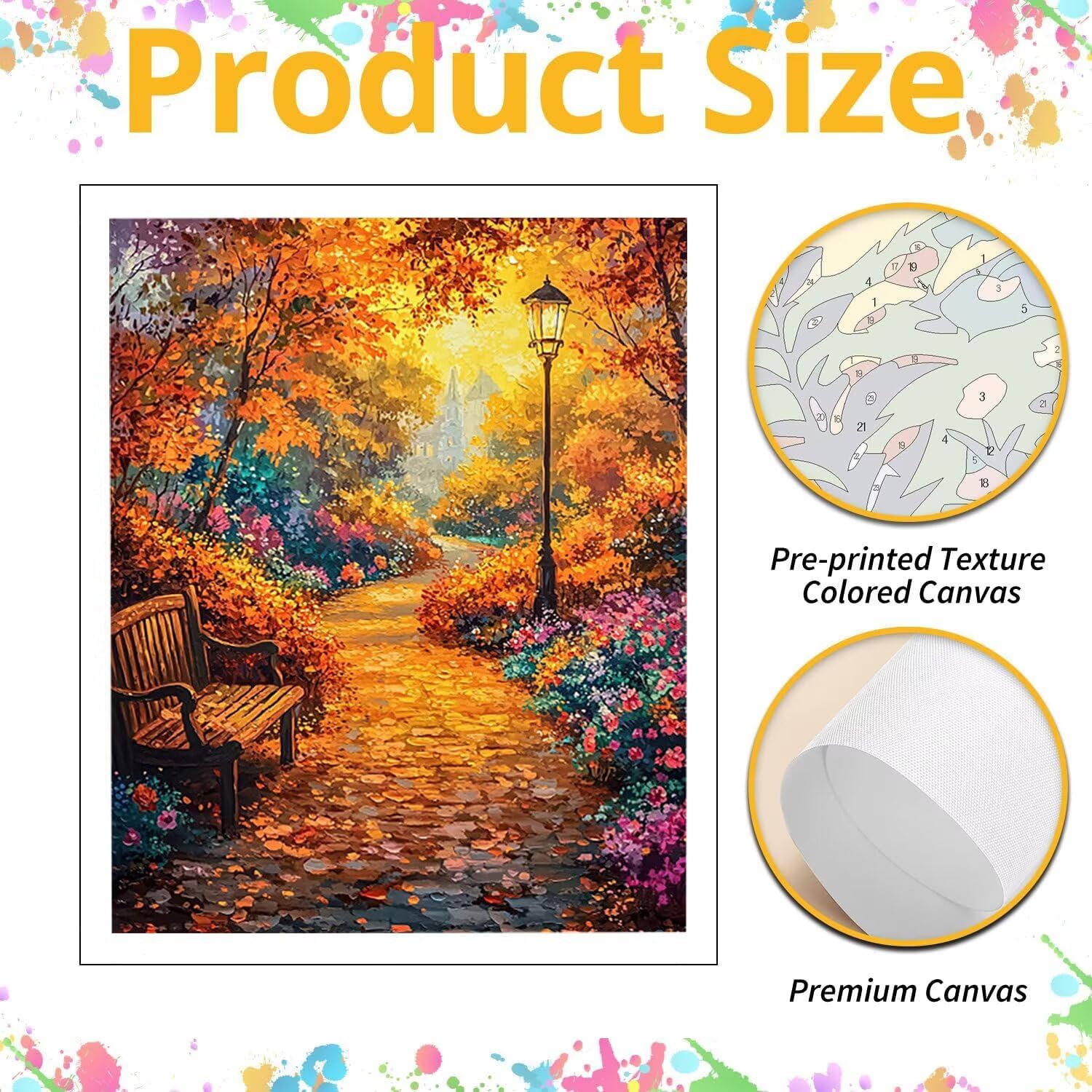 Paesaggio del giardino Dipingere con i Numeri per Adulti, 70x90cm a-462 | Paint by Numbers Kit con Pennelli e Acrilico Pigmento, Fai da te Olio La Pittura di Numeri Kit, Decora la Casa, senza Cornice