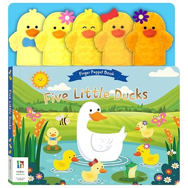 Five Little Ducks Finger Puppet Board Book – Interactive Nursery Rhyme ...