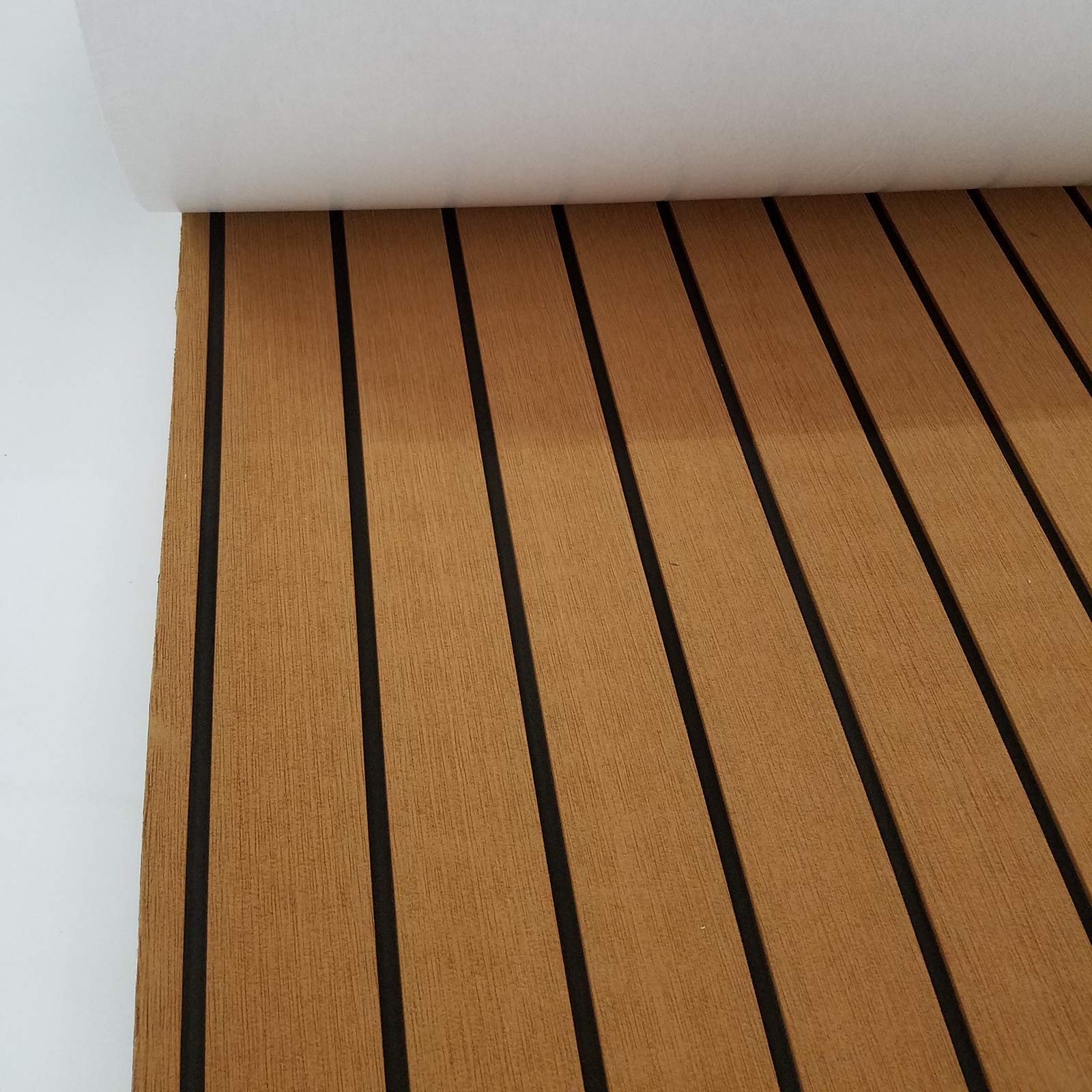 Tapis de Plancher de Bateau en Mousse Eva, feuille de terrasse en Faux Teck en vinyle Marin pour Ponton de Yacht, Tapis antidérapant 90x240cm 1st