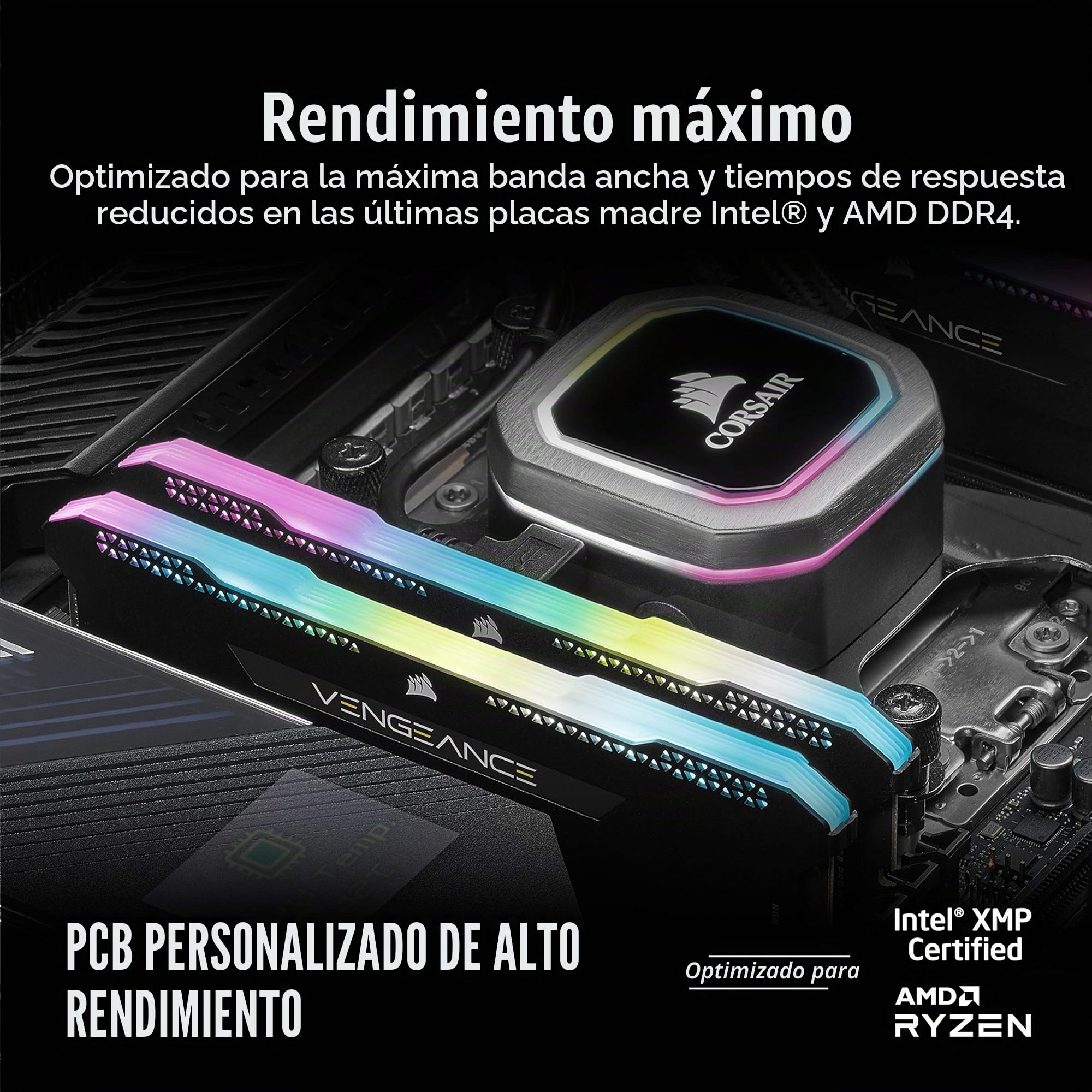 CORSAIR Memoire PC DDR4 - Vengeance RGB Pro SL 32GB 2x16GB - hasta