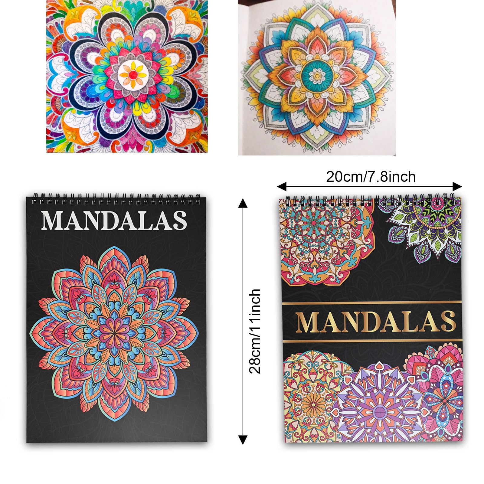 Bondream Mandala Coloring Book Set - 3 Books With 60 Stress Relief Patterns For Adults & Teens