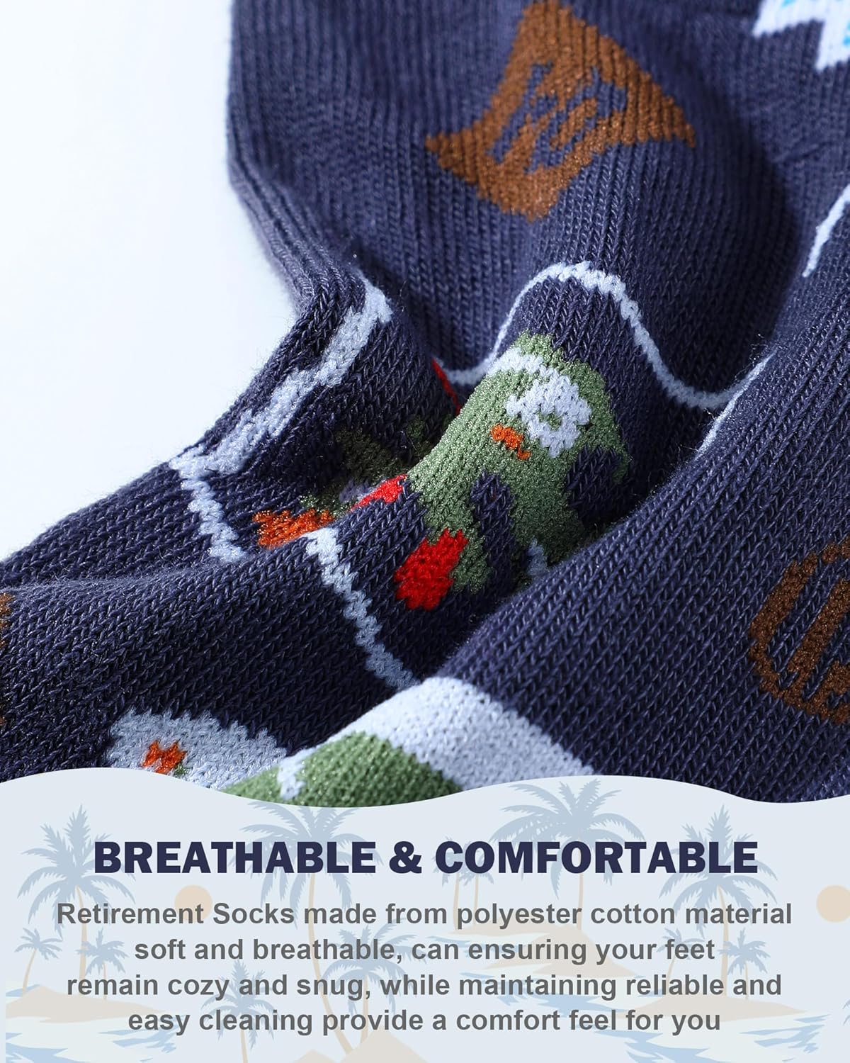 6 Pairs Funny Retirement Gift Novelty Golf Retired Gag Sock Novelty Party Decoration for Men Women Coworker Nurse - Image 5