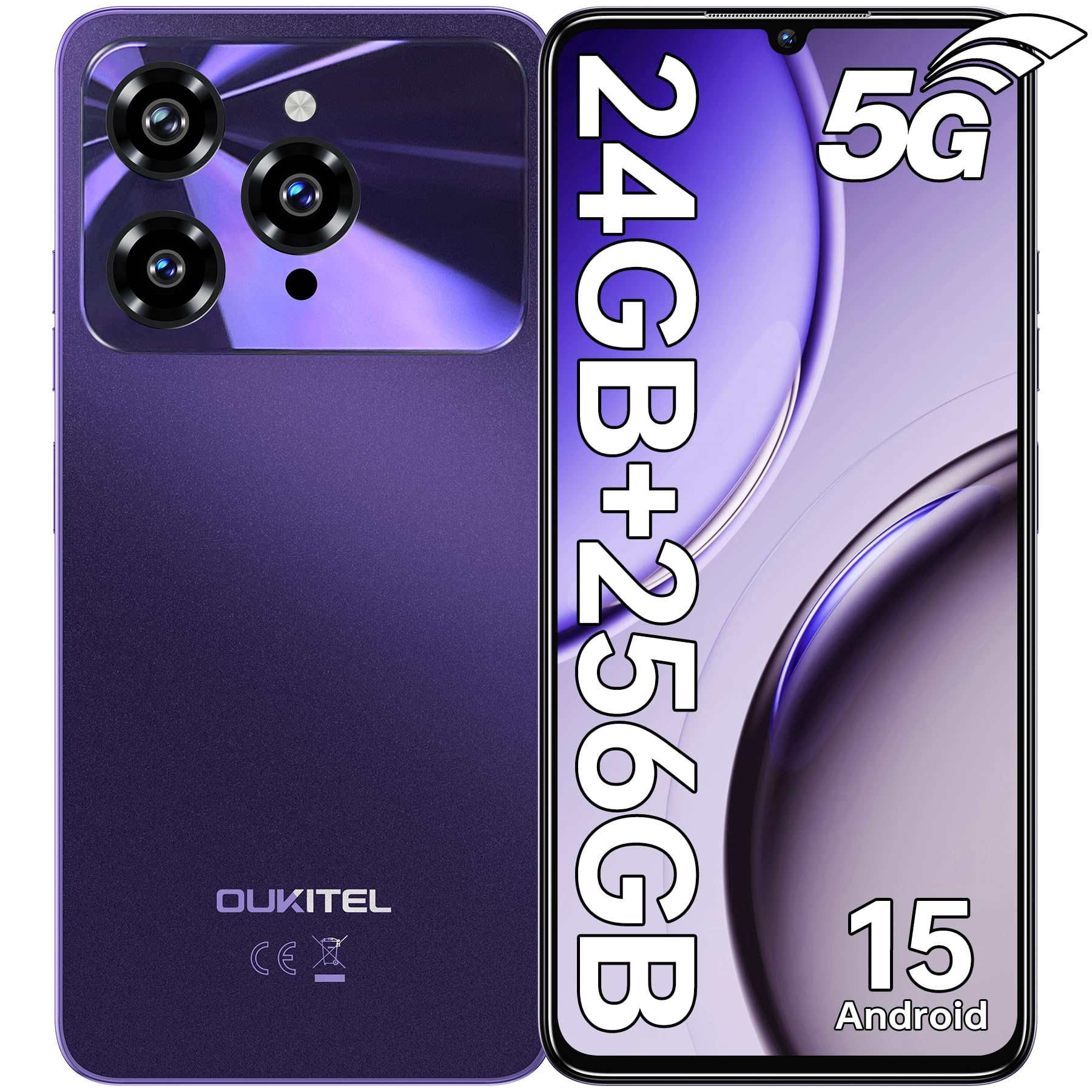 Amazon | 【5G】OUKITEL C6 SIMフリー スマートフォン 本体 24GB RAM+