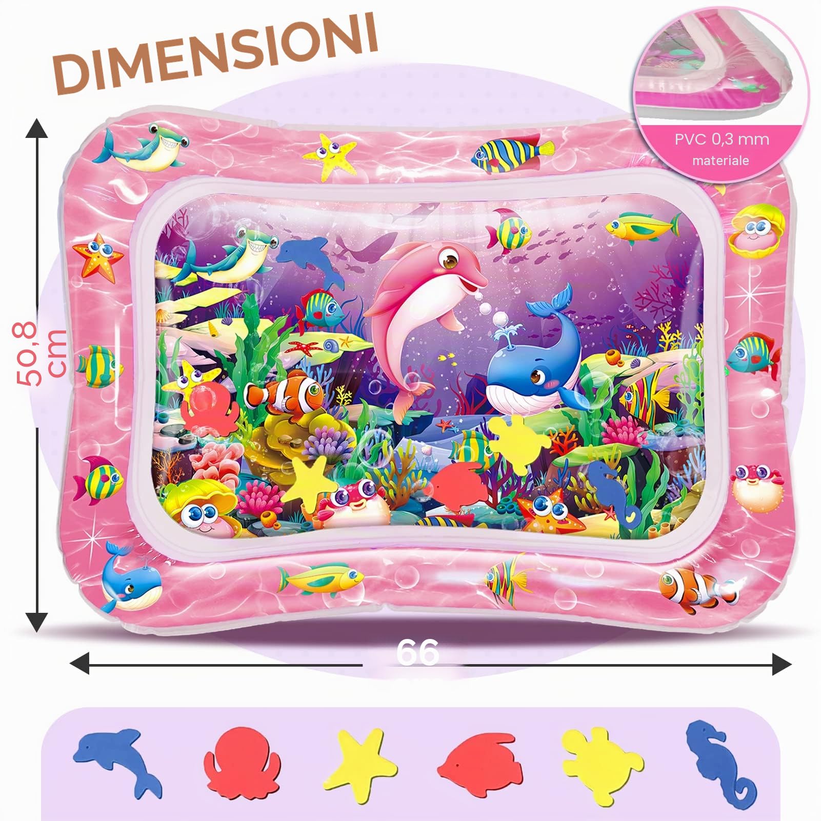 Infinno Tappetino d'Acqua per Bambini 3 6 9 Mesi Sviluppo Sensoriale Regalo Neonati