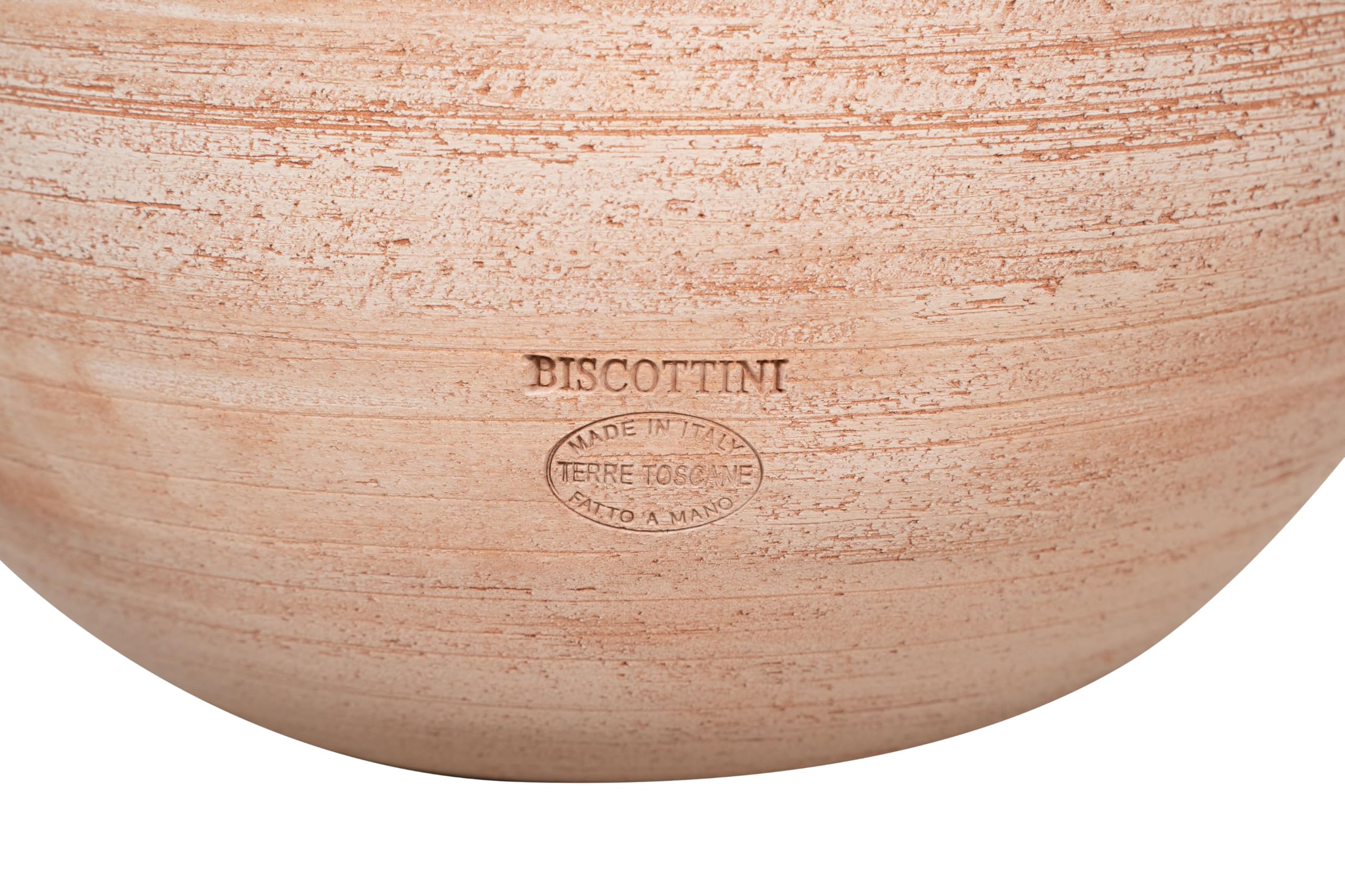 Biscottini Vaso in Terracotta artigianale 31x31x29 cm - Vaso da Esterno e Interno rotondo - Vasi Decorativi Made in Italy - Vasi per fiori Esterno - Fioriera per piante Terracotta - Fioriera balcone