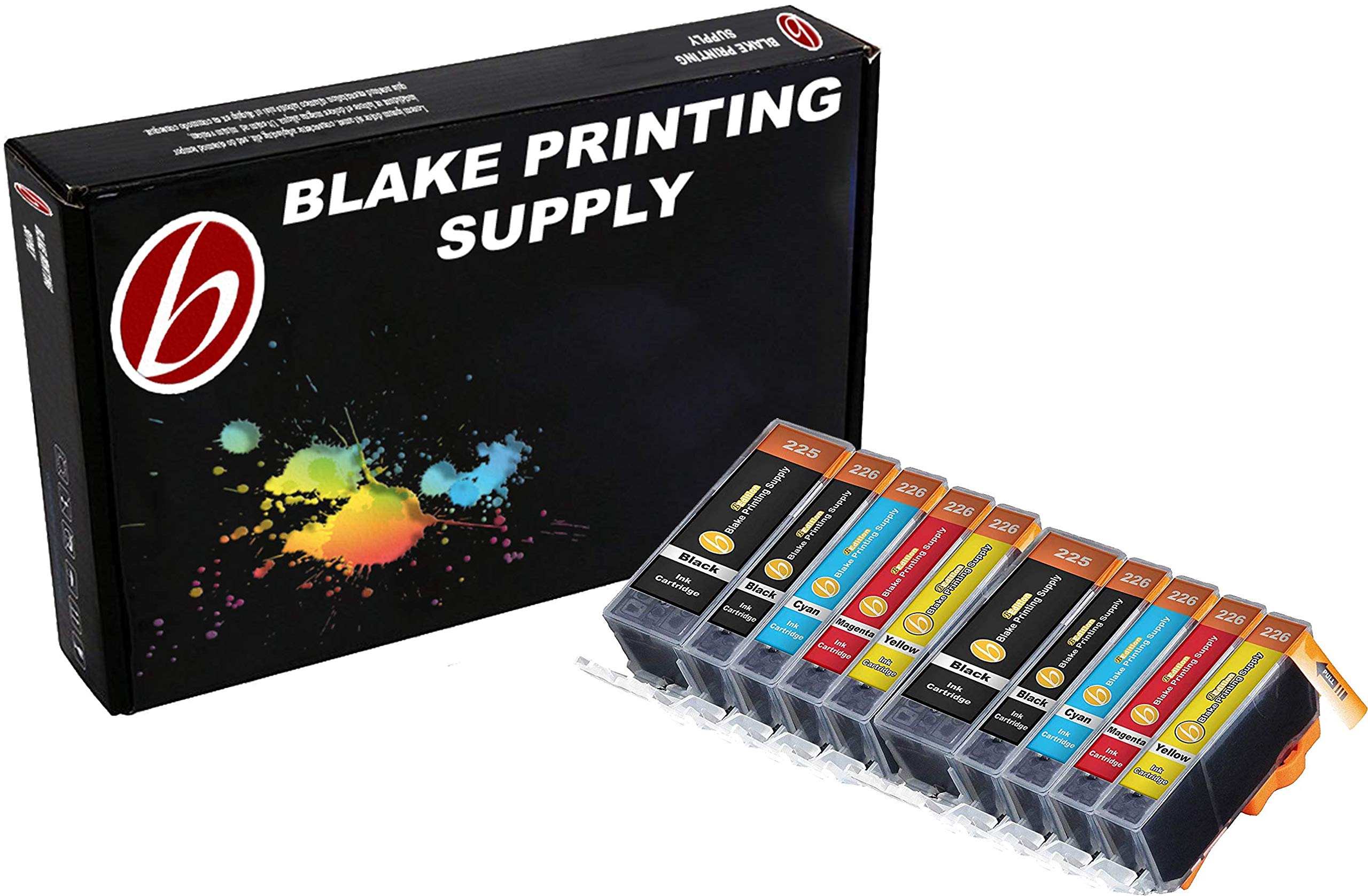 10 Pack B-Edition Ink Cartridges for CLI-226 PGI-225 PIXMA iP4820 iP4920 iX6520 MG5120 MG5220 MG5320 MX712 MX882 MX892 (2 of each color) by Blake Printing Supply