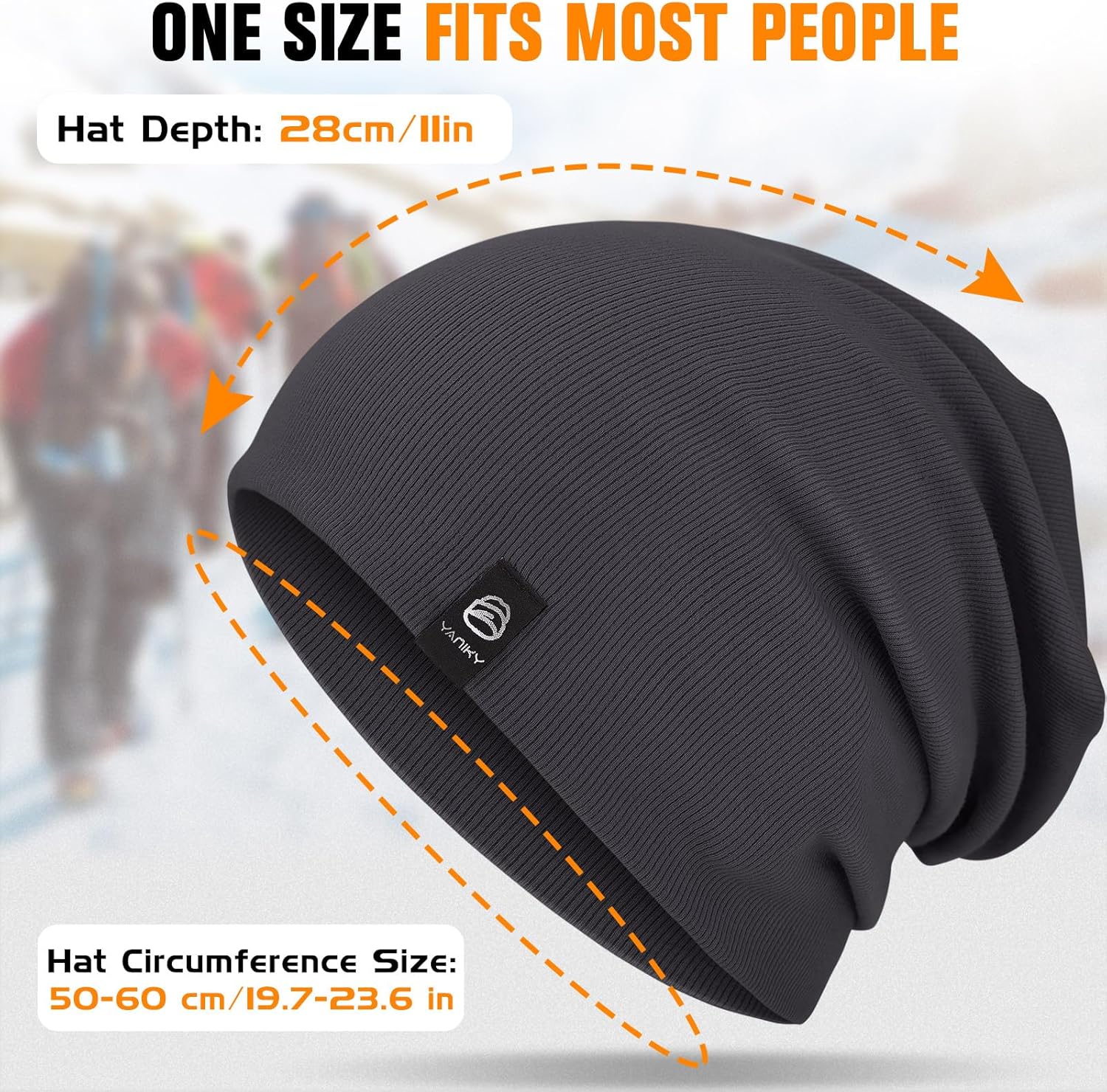 Slouchy Beanie for Women, Mens Soft Cotton Beanie Hat, Double Layer Windproof Skull Cap for All Seasons - Image 7