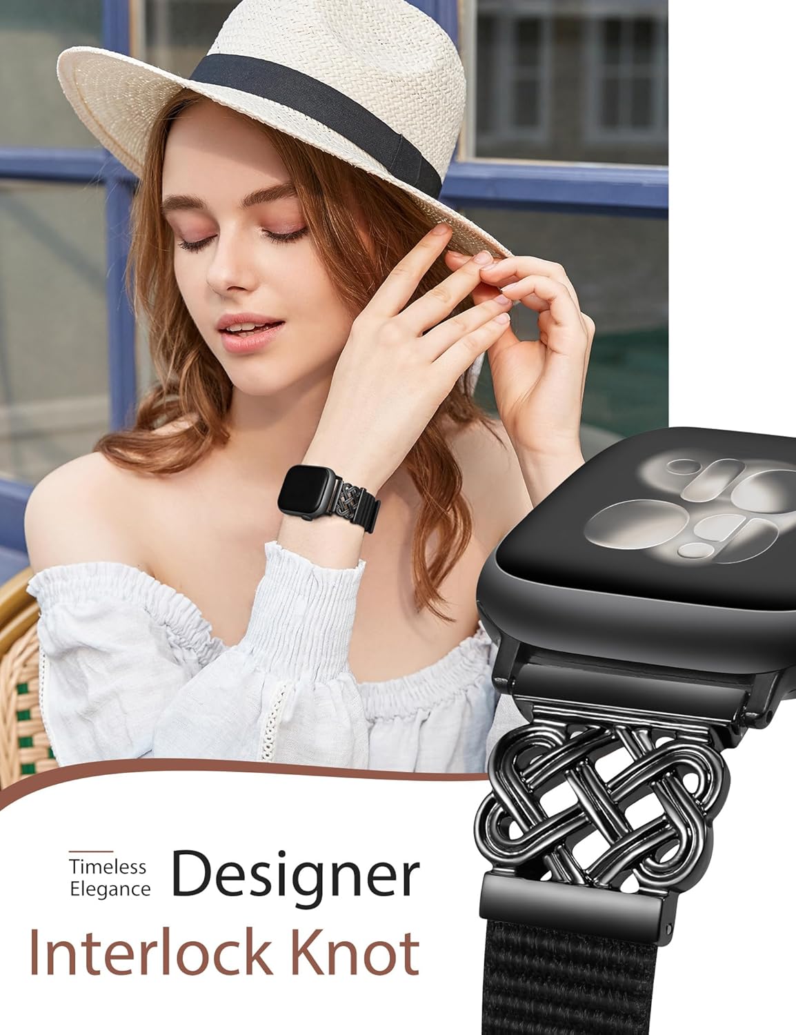 Minyee Nylon Loop Band Compatible with Apple Watch Bands 38/40/41/42/44/45/46/49mm Women Men, Celtic Knot Dressy Adjustable Breathable Braided Straps for iWatch Series 11 10 9 8 7 6 5 4 SE/Ultra 3 2 1 - Image 2