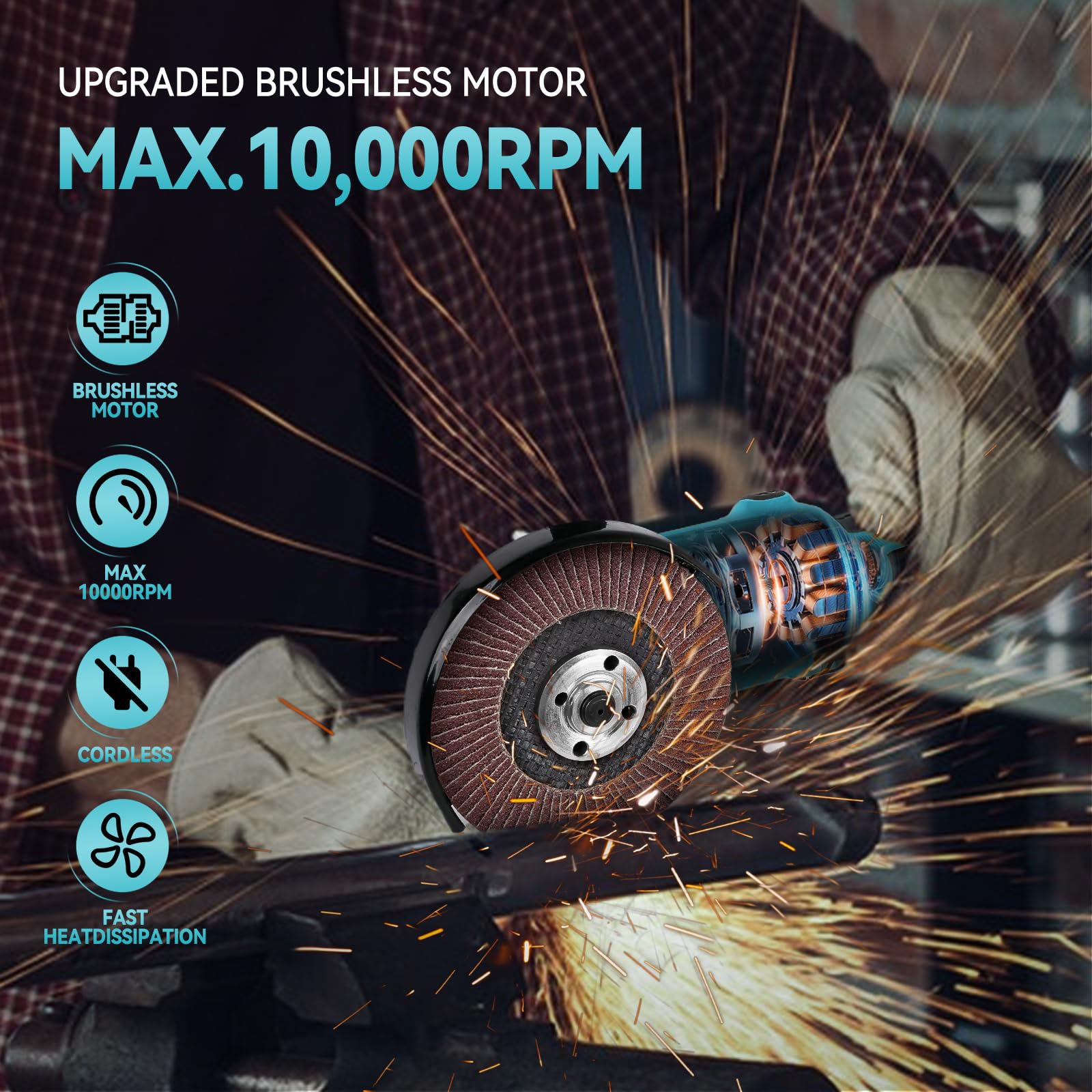 Makita Gereedschap - 40 V ACCU-haakse Slijper 125 Mm, Zonder Accu En Opladers Ga050gz