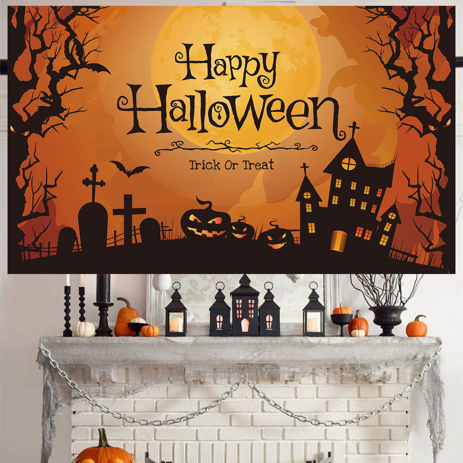 Amazon.co.jp: Lausatek ハロウィン 飾り タペストリー 飾り付け