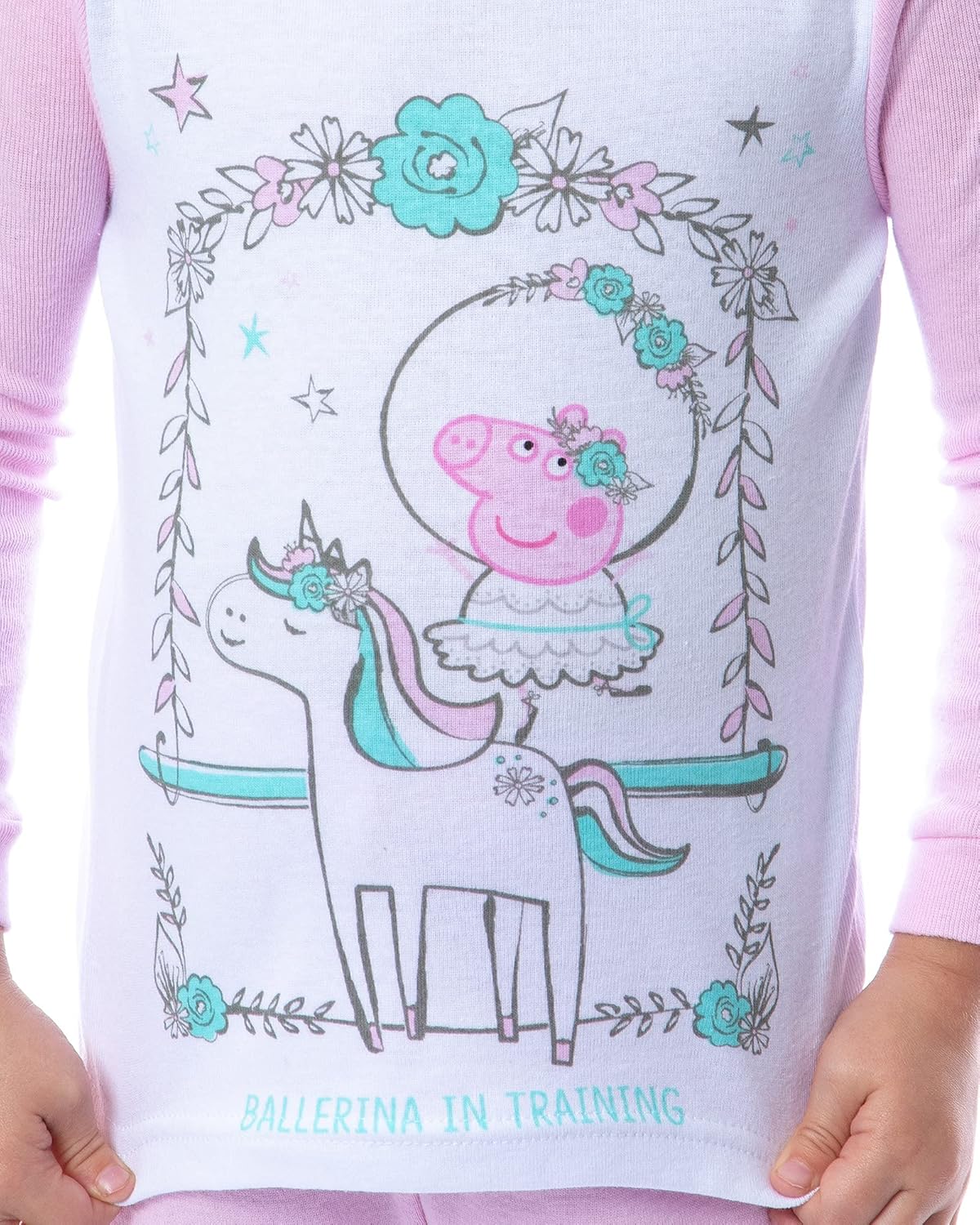 Seven Times Six Peppa Pig Toddler Girls' Unicorn 4 Piece Long Sleeve Pajama Set Mix Match - Image 5