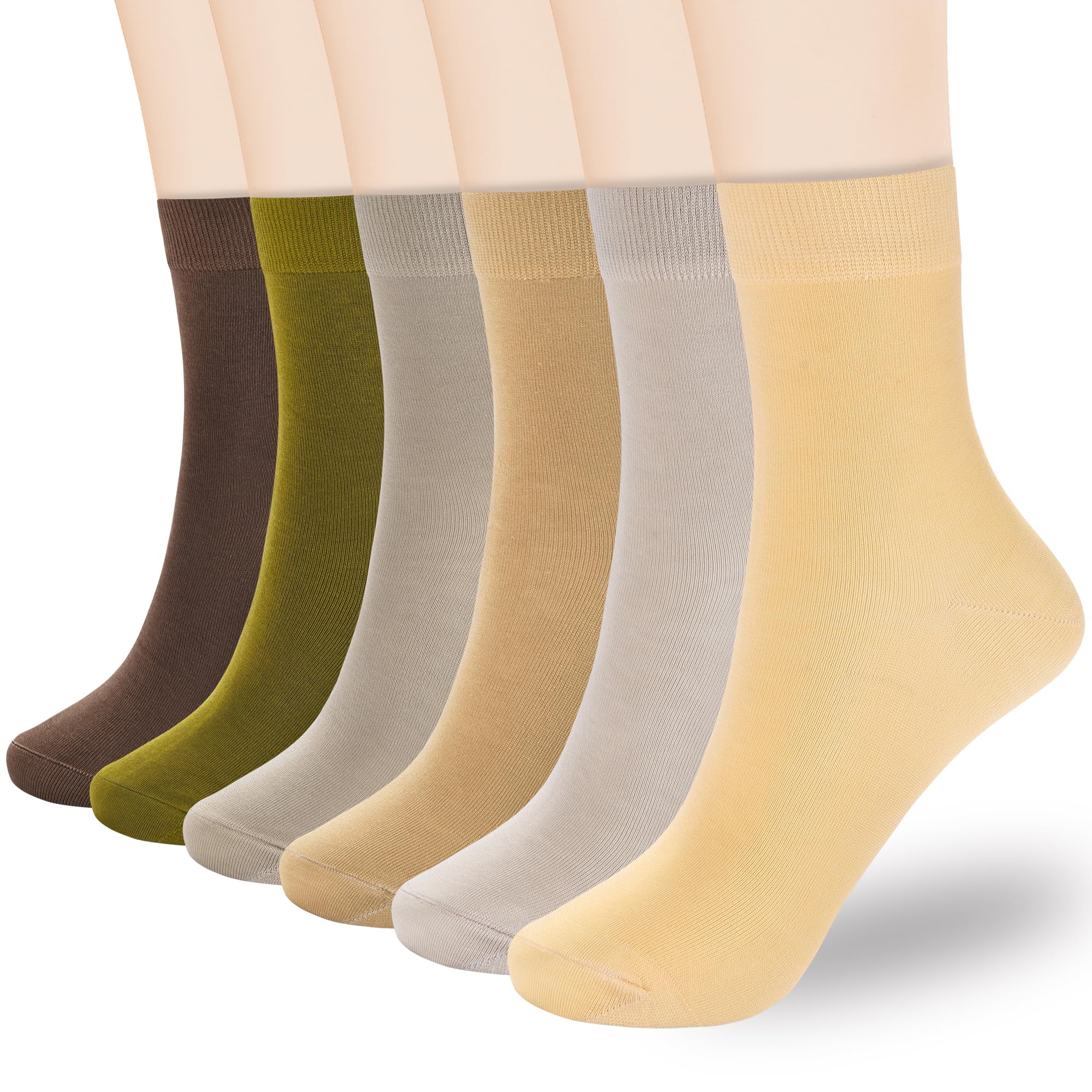 Corlap Women's Thin Above Ankle Socks-6Pairs Cotton Bootie Dress Crew Socks