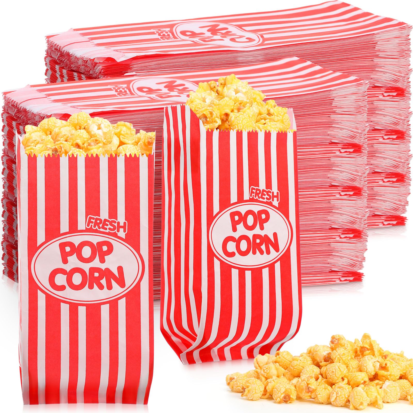 Vesici 1500 Pcs Paper Popcorn Bags 1 oz Popcorn Bags Individual Servings Bulk Popcorn Snack Bags for Popcorn Machine Kitchen Party Movie Theater, Carnival Party, Decorations Supplies