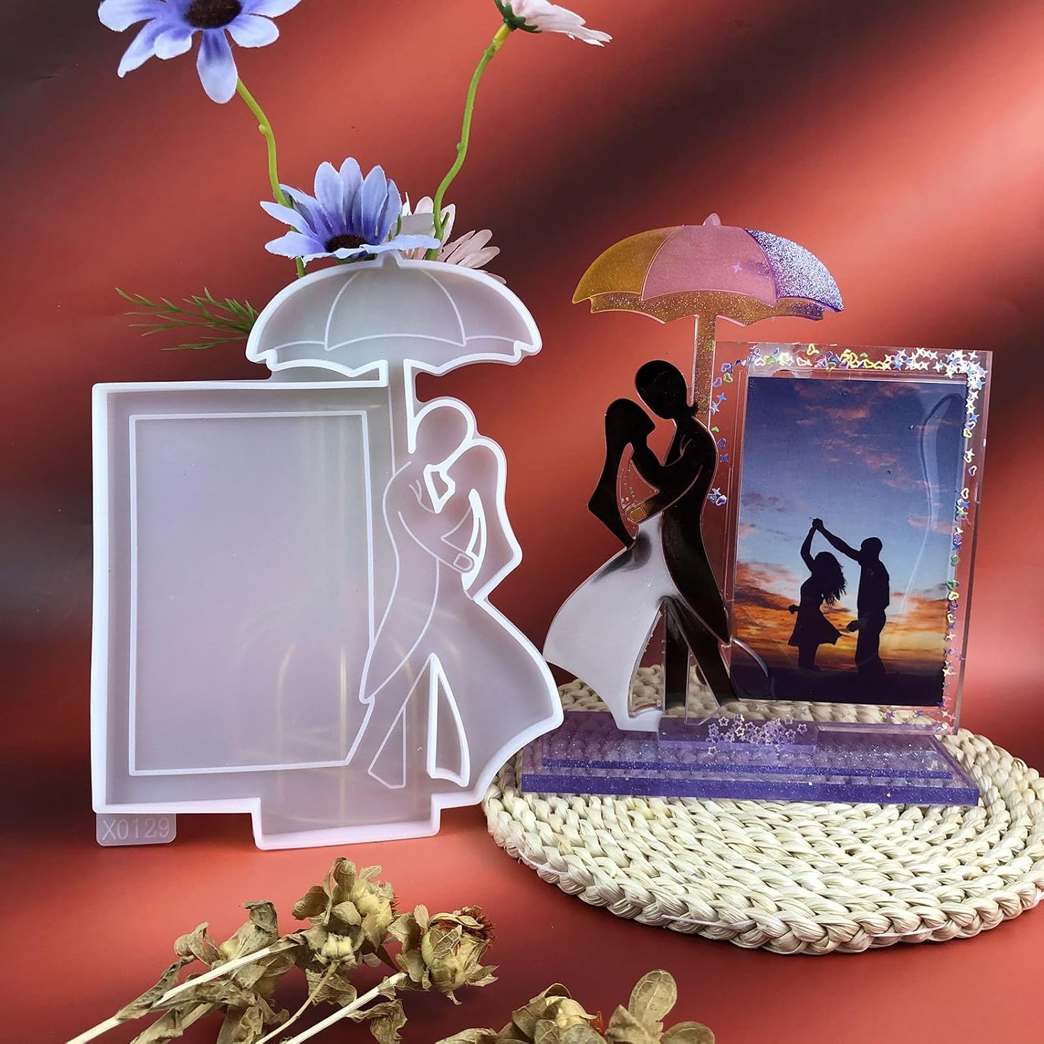 Silicone Couple Mold for Epoxy Resin Casting, Perfect for Creating Individualized Photo Frames and Decorative Keepsakes Resin Frame