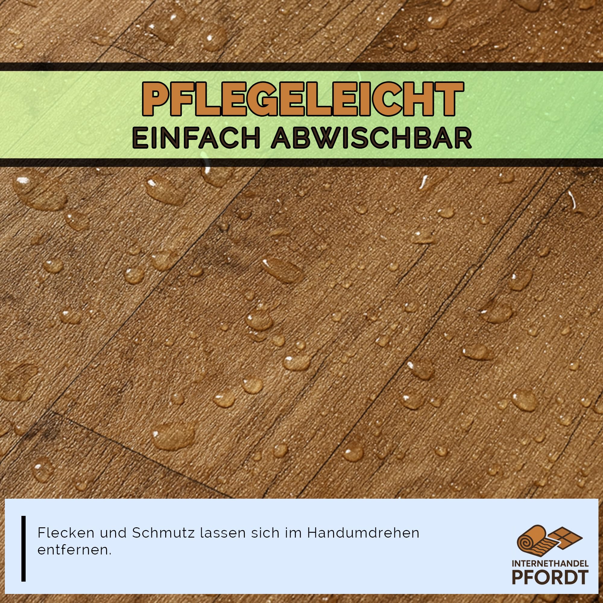 CV Bodenbelag Holz Optik Braun, 350x200 cm, pflegeleichter PVC Vinylboden mit Holzoptik, Meterware für Küche und Wohnzimmer