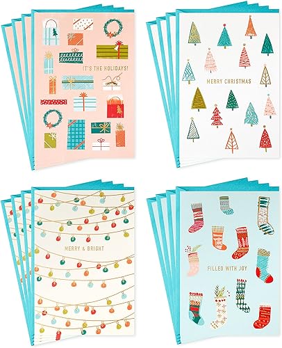 Miniatura 10 de Hallmark Surtido de portatarjetas de regalo de Navidad o soportes para dinero, vacaciones coloridas (36 tarjetas con sobres)