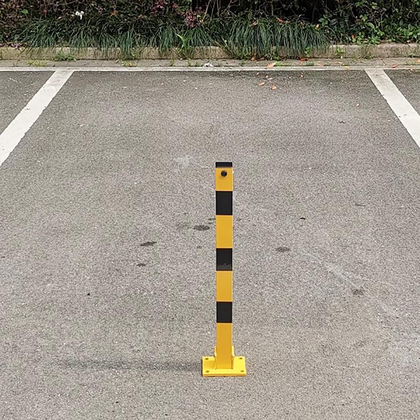 Lot de 3 poteaux pliables pour allée de stationnement – Borne d'arrêt de voiture de 70,1 cm, verrouillage sécurisé au sol et bloqueur d'espace de stationnement – Solution essentielle de sécurité du