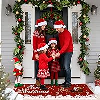 Vista 9 de U'Artlines - Alfombra de pasillo navideña 2x6 pies, alfombra de cocina estilo granja, lavable, antideslizante, alfombra de área para cocina