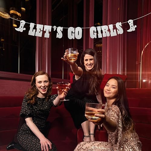 Miniatura 5 de Cartel con purpurina de Let's Go Girls, decoración de fiesta de último rodeo para vaquera occidental, fiesta de cumpleaños, despedida de soltera,