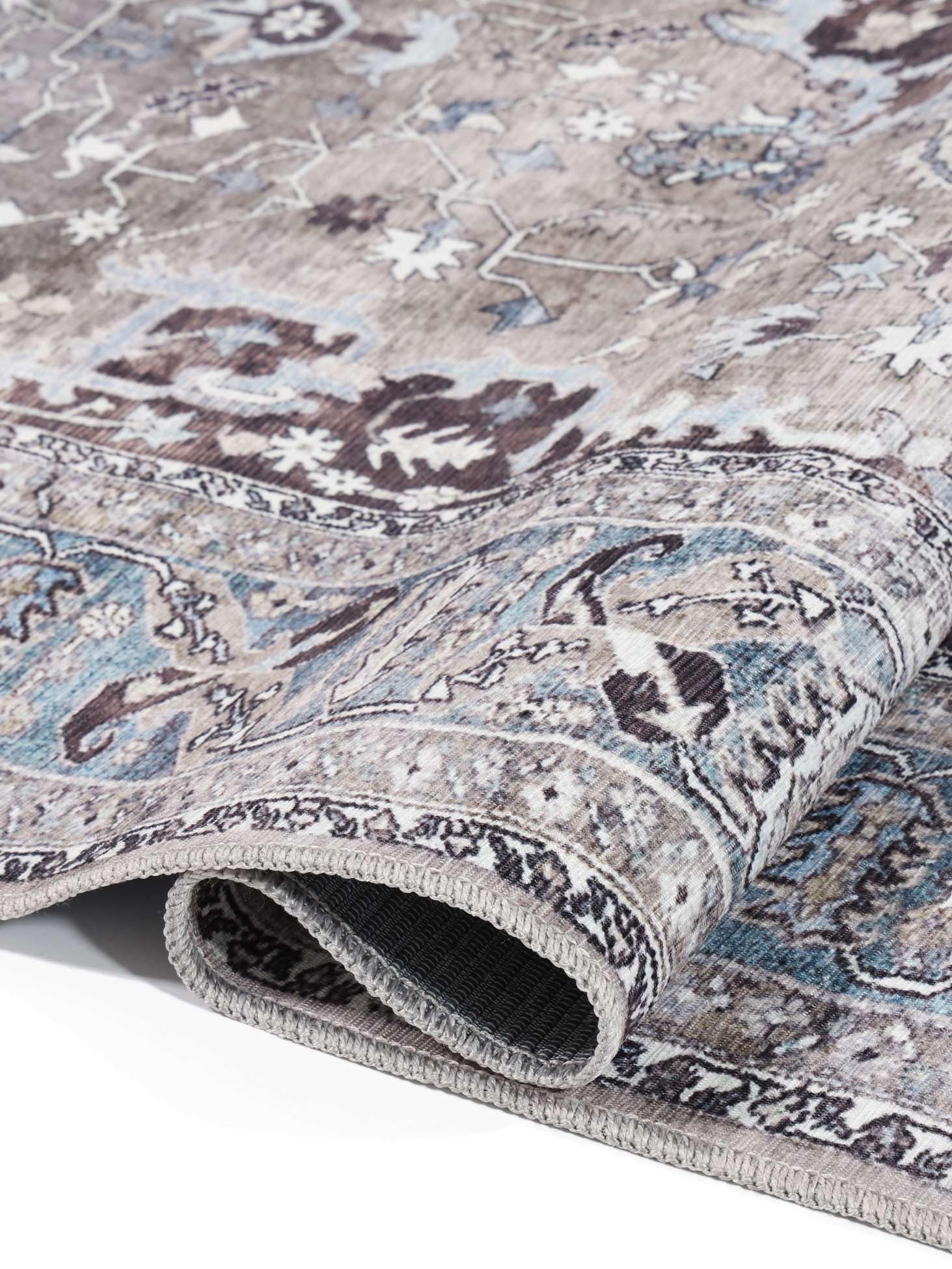 RugVista Gina Oriental, Dywan, Nowoczesne, 80 x 250 cm, Prostokąt, Niski, Pokój dzienny, Sypialnia, Korytarz, Prać w pralce, Szary/Beżowy
