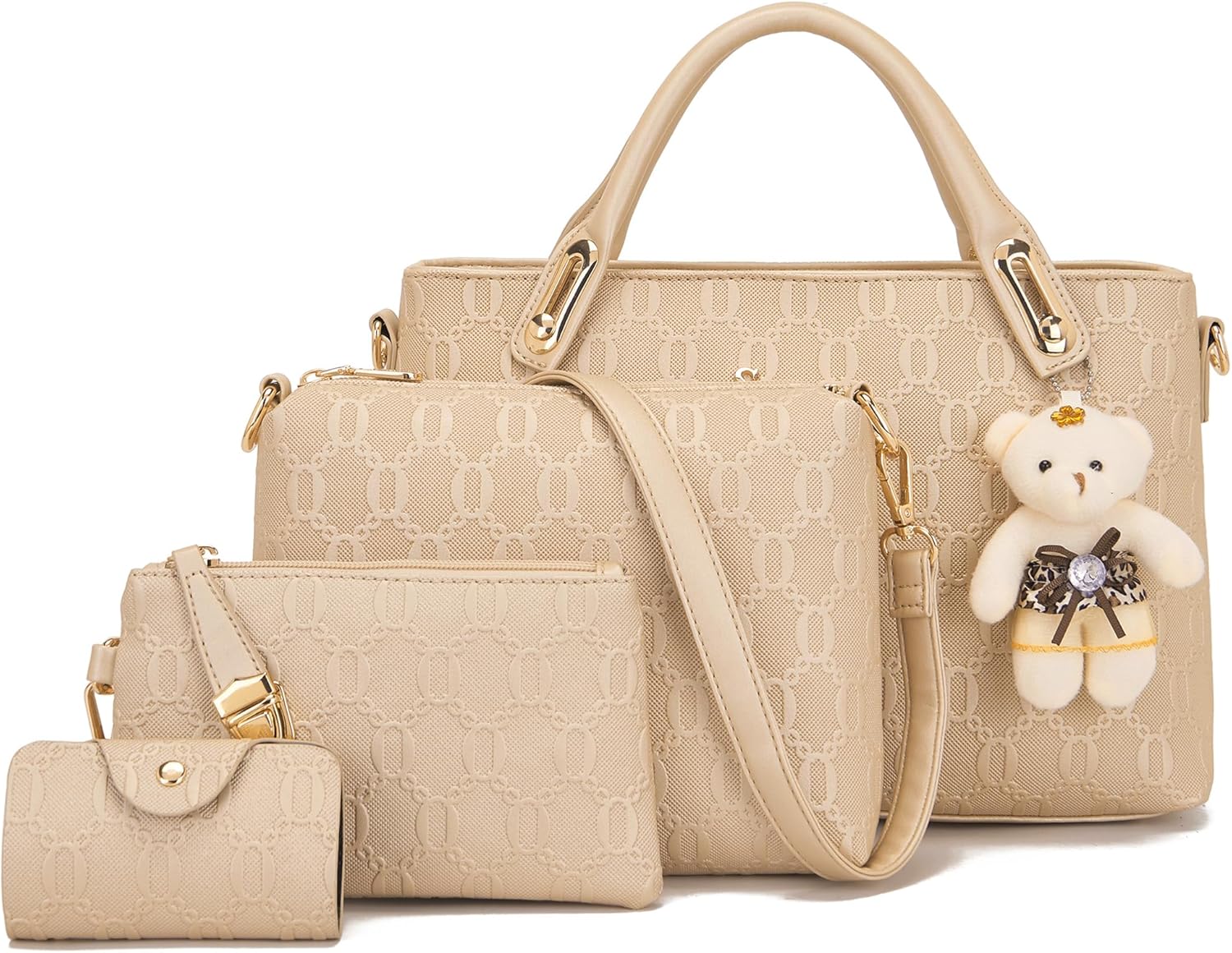 Purse for Women Fashion Medium Shoulder Bag Crossbody Bag Top Handle Tote Handbag Set 4PCS